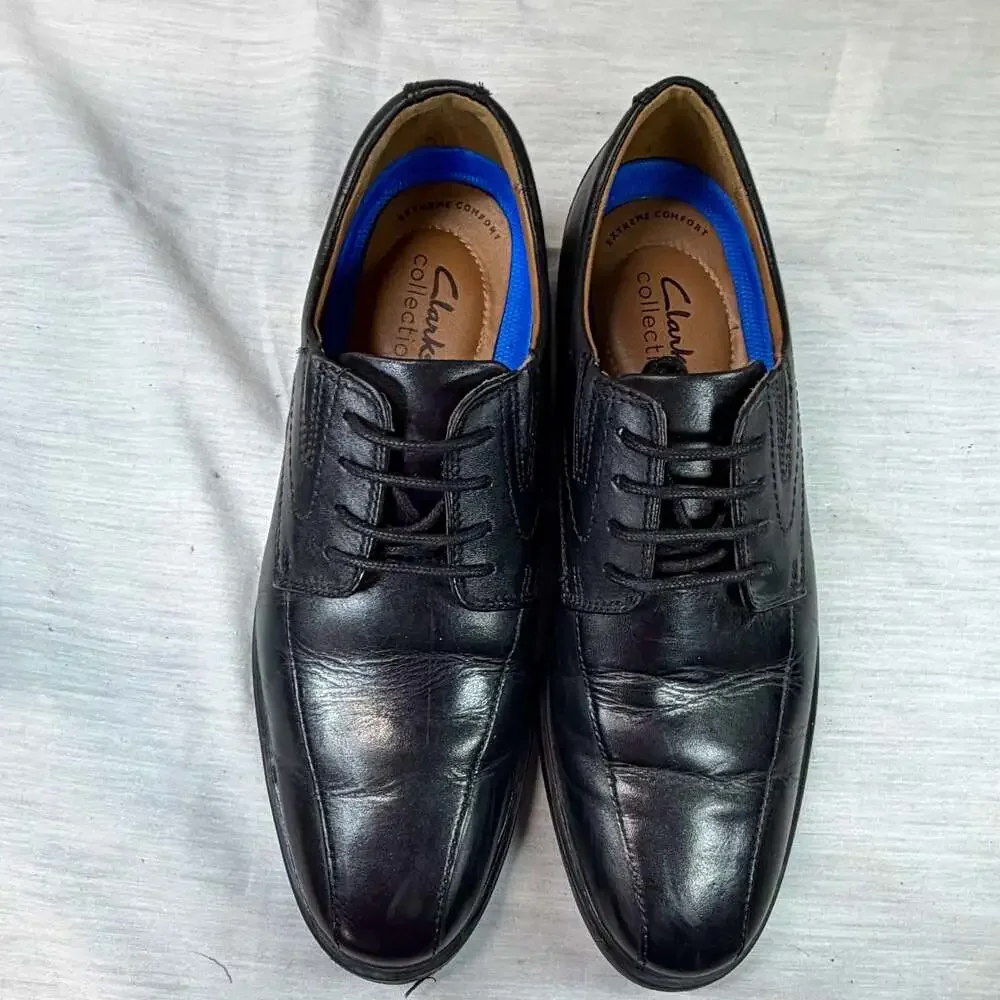 Clarks Men's Whiddon Pace Black Leather Oxford Shoes